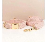 2 pezzi Set guinzaglio e collare per cani in stile INS con fibbia in lega di zinco, doppio strato di tessuto rinforzato, regolabile, indossabile con un solo clic, accessori per animali domestici comod