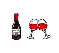 2 pezzi/set INVECCHIARE COME UN BUON VINO Spilla smaltata Spilla alla moda per San Valentino Decorazioni Spille Ornamenti Spille per bavero Spille per borse Gioielli Regali Regali per madre, padre, la