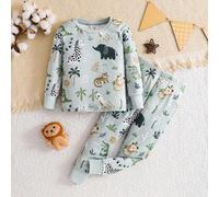 2 pezzi/set Maglietta a maniche lunghe a collo tondo aderente con stampa di ragno e supereroe e pantaloni morbidi e comodi da pigiama per bambino, set di abbigliamento da casa autunno/inverno 6Y,7Y,4Y