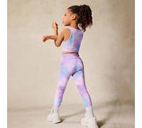 2 pezzi/set Outfit da yoga per ragazze con canotta e leggings a stampa tie-dye, set coordinati, per il ritorno a scuola 6Y,7Y,4Y,5YColore unicoTessuto