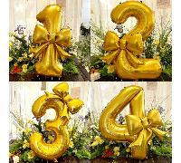 2 pezzi/set Palloncini a forma di numero 32 pollici in foil rosa con fiocco opaco, adatti per feste di compleanno, matrimoni, eventi all'aperto, anniversari, vacanze, Ringraziamento, stagione del racc