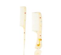 2 Pezzi Set Pettini Carini per Bambine, Pettine a Denti Fini & Coda di Topo, Mini Spazzola in Plastica per Bambini Donne Tutti i Tipi di Capelli (Giraffa)