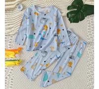 2 pezzi/Set Pigiama a maniche lunghe con stampa di dinosauri per bambini maschi, strato base sottile per il sonno per bambini di età compresa tra 4-12 anni, autunno/inverno 6Y,7Y,8Y,9Y,10Y,4Y,5YFumett