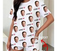 2 pezzi Set pigiama personalizzato da donna - Ideale per la primavera, include biancheria da notte personalizzata con design grafico personalizzato. Offre servizio di personalizzazione in base alle im