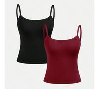 2 pezzi/set Reggiseno e canotta minimalista, comoda e delicata sulla pelle, per ragazze adolescenti 14Y,13Y,16Y,15YColore unicoPoliestere