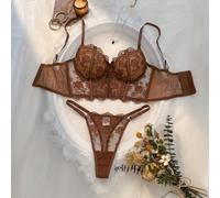 2 pezzi/Set Reggiseno lungo romantico bianco e coordinato intimo da donna L,M,S,XL,XS,XXLPianteRicamo