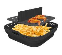 2 pezzi/set rivestimenti in silicone per Airfryer con divisore, cestello quadrato per friggitrice ad da 8, 5 pollici, inserti riutilizzabili per friggitrice ad, sostituzione di carta pergame