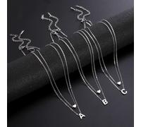 2 pezzi/set Set collana da donna in acciaio inossidabile semplice 26 alfabeto nome iniziale , regali di festa L,M,S,H,A,T,O,X,B,C,D,E,F,G,I,J,K,N,P,Q,R,U,V,W,Y,Z,Ariete,Toro,Gemelli,Cancro,Leone,Vergi