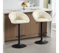 2 pezzi / set sgabelli da bar regolabili in altezza sgabelli da cucina alti in velluto / ecopelle sedia da bar ergonomica girevole a 360 gradi con schienale