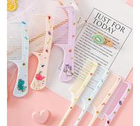 2 pezzi/set Simpatico Spazzola per capelli con motivi di animali cartoni animati, antistatica. Set con pettine a denti larghi e pettine a denti fini per bambini e bimbi Balena (rosa),Unicorno (viola),