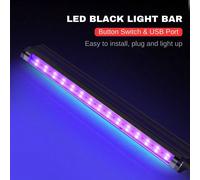 2 pezzi/set Strisce luminose a luce nera UV, decorazioni per feste che brillano al buio, luci a led neon lampeggianti per feste a luce nera, facili da installare con illuminazione semi-incorporata e r