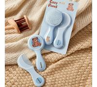 2 pezzi/Set Strumenti per la cura del neonato, Pettine e Spazzola con Disegno Orsetto Blu e a Pois Tagli UnicaLetterePolipropilene