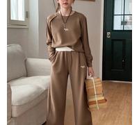 2 pezzi/set, top lavorato a maglia con ricamo a lettera e pantaloni per ragazze pre-adolescenti, outfit autunnale, abbigliamento per il ritorno a scuola 8Y,9Y,10Y,11Y,12Y,13YLettereTessuto in maglia