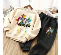 2 pezzi/set Tuta casual per bambini piccoli con stampa di controller per videogiochi, morbida e confortevole, adatta per l'uso quotidiano in primavera/autunno 6Y,7Y,8Y,9Y,10Y,4Y,5Y,14Y,11Y,12Y,13Y,16Y