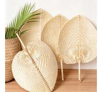 2 pezzi/Set Ventaglio a forma di cuore in rattan intrecciato a mano, decorazione pesca, leggero e sottile, adatto per il raffreddamento interno ed esterno bamboo