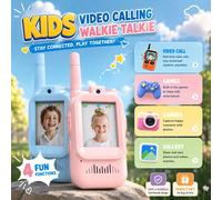 2 pezzi/Set Walkie Talkie video per bambini, interfono per bambini a lungo raggio, giocattolo per videochiamata ricaricabile, adatto per uso interno, campeggio, escursionismo, viaggio, regalo di Natal