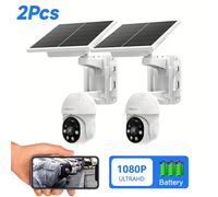 2 pezzi Set XIAOVV 1080P HD sorveglianza all'aperto telecamera solare wireless 2.4G WiFi 360 ° PTZ Panorama Smart Home IP Camera alimentata da batteria bidirezionale audio intelligente AI rilevamento