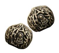 2 Pezzi Sfera Cinese da Esercizio Manuale in Ottone | Noce Piccolo da Tavolo, Ornamento Domestico Raffinato, Finitura Elegante, per Ambienti Classici