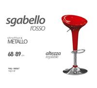 2 PEZZI SGABELLO BAR ROBUSTI SEDUTA ABS RIGIDA MODERNO Cucina Regolabile ROSSO