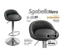 2 PEZZI SGABELLO BAR ROBUSTI SEDUTA IMBOTTITA MODERNO Cucina Regolabile NERO
