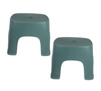 2 Pezzi Sgabello Scaletta in Plastica Verde, per Bagno e Casa | Superficie Liscia e Facile da Pulire, Apertura Centrale e Forma Impilabile, per Assistenti Domestici