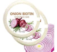 2 Pezzi Shampoo Bar Alla Biotina E Cipolla, Sapone Shampoo Nutriente Purificante Alla Biotina Cipolla, Rinforzante Per Capelli, 60g Sapone Shampoos Al Rosmarino E Cipollas Controllo
