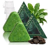 2 Pezzi Shampoo Solido Nature Triangle, Saponette Shampoo Verde Naturale con Retina Schiumogena, Shampoo Solido per Donna & Uomo, Shampoo Rinforzante con Detersione Delicata