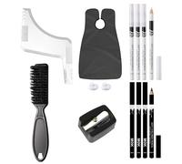 2 pezzi Shaper barba con bretelleBarba Shaper Tool, pettine guida regolabile per taglio di precisione, kit facile per modellare i peli del viso per uomini toelettatura e styling