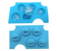 2 pezzi Silicone Ice Cube Task Fin Fin Cube Mormo a 5 cavità Vesti in silicone per alimenti per festa di squalo Easy Release e stampi riutilizzabili per cocktail refrigerati Whisky