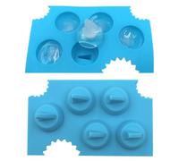 2 pezzi Silicone Ice Cube Task Fin Fin Cube Stampo Vesti in silicone a 5 cavità per la festa di squalo facile rilascio e stampi riutilizzabili per cocktail refrigerati whisky ...
