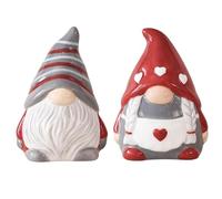 2 pezzi simpatici gnomi di San Valentino in ceramica sale e pepe set sigillato dolce shaker per San Valentino decorazioni per la tavola di Natale