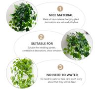 2 pezzi Simulazione di piante verdi pareti appesi ornamento di rattan verde