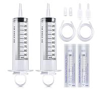 2 Pezzi Siringa Aspira Liquidi Siringa Riutilizzabile Senza Ago con Tubo Confezionata Singolarmente per Applicazioni in Laboratorio, Alimentazione Animale, Industriale, Olio o Colla (100ml)