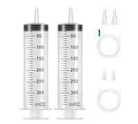2 Pezzi Siringa da 350 ml, Siringa Dosatrice per Olio in Plastica, Siringa Riutilizzabile per Applicatori di Olio o Colla, per Laboratorio, Industria, Giardino e Alimentazione degli Animali Domestici