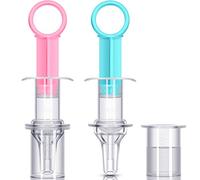 2 Pezzi Siringa Neonato di Alimentazione Orale Alimentatore Liquidi Dispenser con Testa di Ciuccio Adatto per Infanti Neonati (Blu e Rosa)