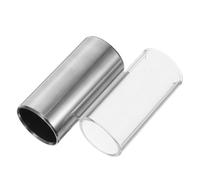 2 Pezzi Slide per Chitarra e Acciaio Inossidabile Design Trasparente e Argento per Chitarra e Basso Sostenibilità Superiore e Intonazione Eccellente