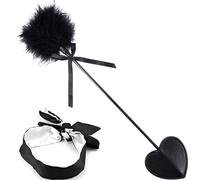 2 Pezzi SM Bondage Flogger Erotico Cuoio Whip con Piuma Tickler In Pelle Hand Spanking Slapper Paddle Giocattoli Del Sesso Accessori per BDSM SM Adulti