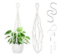 2 Pezzi Sospese Portafiori Corda, Vasi Sospesi per Piante, Portavaso da Appendere, Porta Vasi da Appendere, Appendiabiti per Piante, Sospese Portafiori per Interni, Esterni, Giardino, Balcone