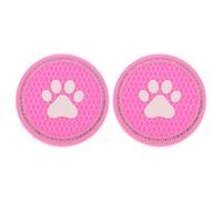 2 Pezzi Sottobicchiere Auto Rosa in PVC Motivo Artiglio e Diamanti | Design Elegante e Vintage, Protegge le Superfici e Dissipa Calore, Adatto a Molte Occasioni