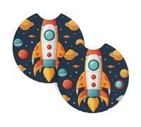 2 Pezzi Sottobicchiere Per Auto Rocket Clipart Space Ship Sottobicchieri Per Portabicchieri Per Auto Isolanti Termici Riutilizzabili Tappetino Per Tazza Da Caffè, Per Camion, Suv, Barca, 6.9cm