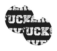 2 Pezzi Sottobicchiere Per Auto Zero Fucks Given Sottobicchieri Veicolo Antiscivolo Universali Tappetino Per Bicchieri, Per Donna, Uomo, Ristorante, 6.9cm