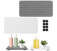 2 Pezzi Sottobicchieri a Diatomite Assorbenti per Acqua, 21x10 cm Vassoio in Pietra Assorbent, Assorbendo Pietra Lavandino Diatomite, Sottobicchieri in Terra, per Spazzole, Bottiglie di Saponi