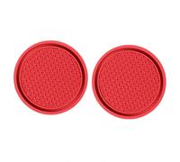 2 Pezzi Sottobicchieri Auto per Hyundai Tucson 2005-2023, Gomma Portabevande Sottobicchiere Tappetino Antiscivolo Impermeabile Interni Accessori,E/Red