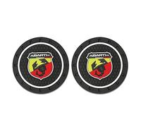 2 Pezzi Sottobicchieri da Auto per FIAT Abarth Lancia 124 500 595 600e 695 Punto 500 500e 500c 500l 500x, Antiscivolo Supporto per Bevande Resistenti Alle Alte Temperature Sottobicchiere Accessori