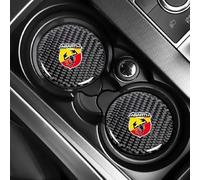 2 pezzi sottobicchieri per auto per Abarth 595 Abarth 500 abarth 124 spider portabevande per auto in silicone antiscivolo accessori per interni auto,Black