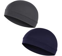 2 Pezzi Sottocasco Bici Estivo Moto Cotone, Traspirante sotto Casco da Ciclismo Berretto Skull cap in Seta Sportiva Cappello Cuffia da Ciclismo Estivo da Bicicletta e Moto Uomo e Donna