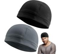 2 Pezzi Sottocasco Bici Estivo sotto Casco Moto Traspirante Berretto Skull cap Uomo Donna Cappello Rete Fodera Ammorbidire Comodo Cappello Ciclismo Asciuga Velocemente per Casco Moto Bic Arrampicata