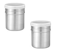 2 Pezzi Spargi Cacao in Polvere in Acciaio Inossidabile con Coperchio - Dispenser Setaccio Farina, Dosatore Zucchero a Velo per Cucina/Barbecue/Caffè (5x6.5cm)