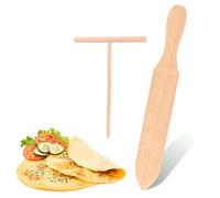 2 Pezzi Spatola per Crepes,Crepes Distributore e Spatola per Crepe,Paletta per Crepes,Stendi Crepes Accessori,Spatola Crepes,Crepe Spreader,Crepes a Forma di T per Crepes Galettes e Pancakes
