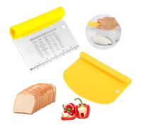 2 Pezzi Spatola Per Impasto - Spatola Cucina in Acciaio Inox - Tarocco Per Impasti con Scala Graduata - Spatola Pizza in Plastica - Spatola Per Ciotola - Strumenti Da Forno per Torte, Pizza, Pan